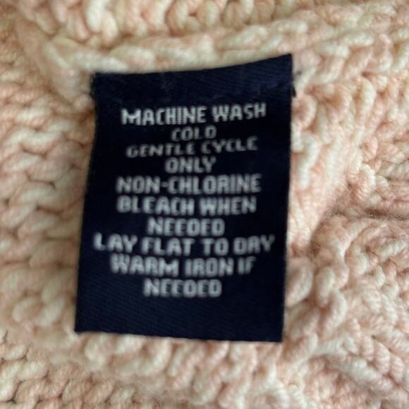 Chaps Cozy Funnel Neck Sweater Plus 3XL Pink Cream Button Shoulder Classic Style - Picture 9 of 9